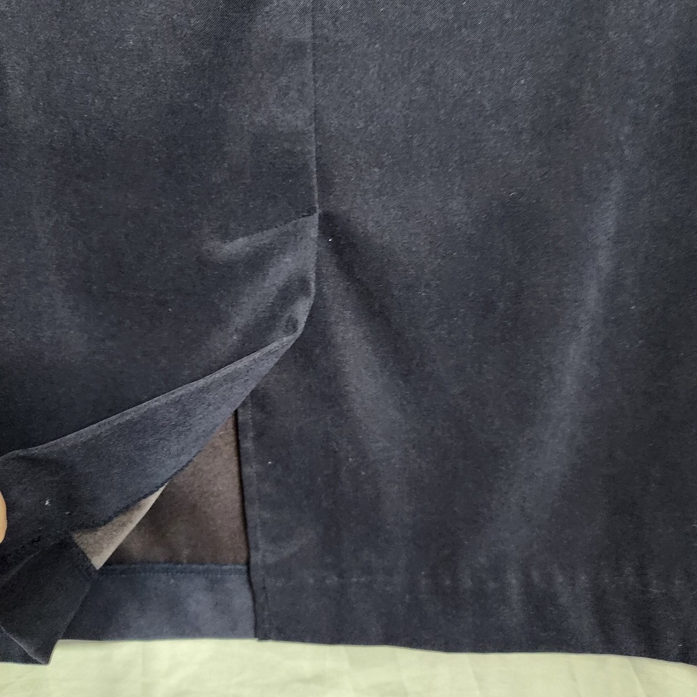 Vintage LESLIE FAY Size 8 Blue Colorblock 2pc Micro Suede Skirt Suit Collarless - Picture 11 of 14